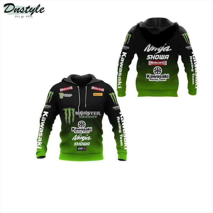 Kawasaki racing 3d all over printed hoodie