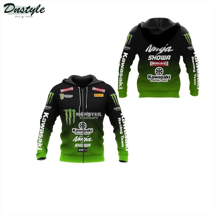 Kawasaki racing 3d all over printed hoodie