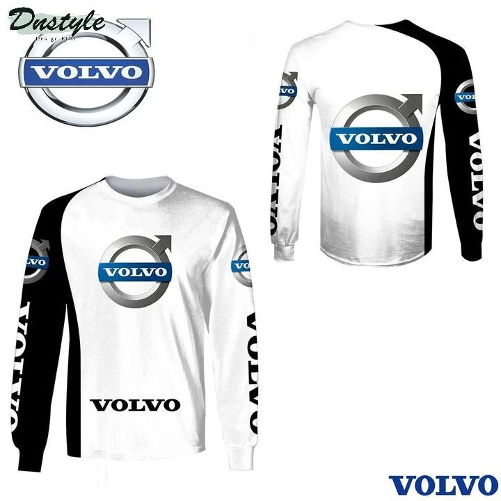 Volvo white 3d all over printed hoodie