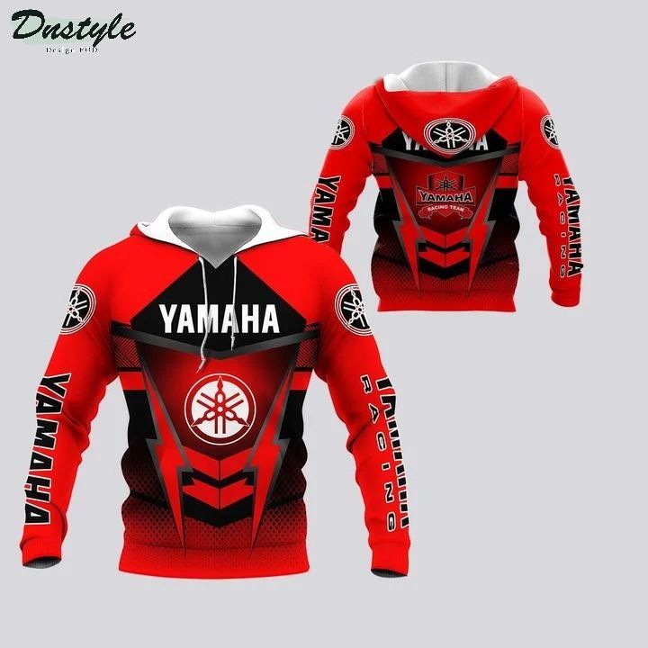 Yamaha racing red 3d all over printed hoodie