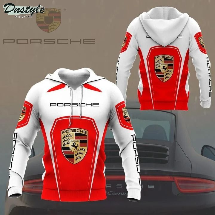 Porsche red 3d all over printed hoodie