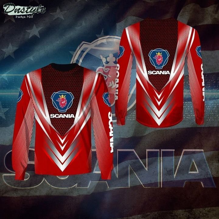 Scania red 3d all over printed hoodie