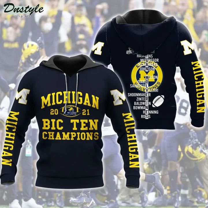 Michigan wolverines champions 3d all over printed hoodie