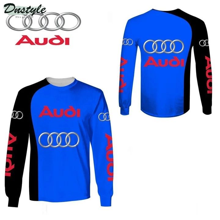 Audi blue 3d all over printed hoodie