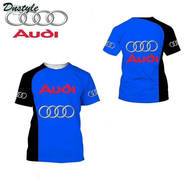 Audi blue 3d all over printed hoodie