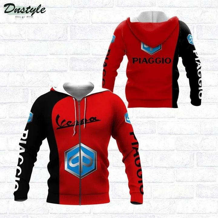 Piaggio vespa red 3d all over printed hoodie