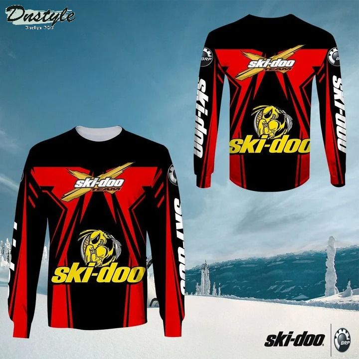 Ski-doo red 3d all over printed hoodie