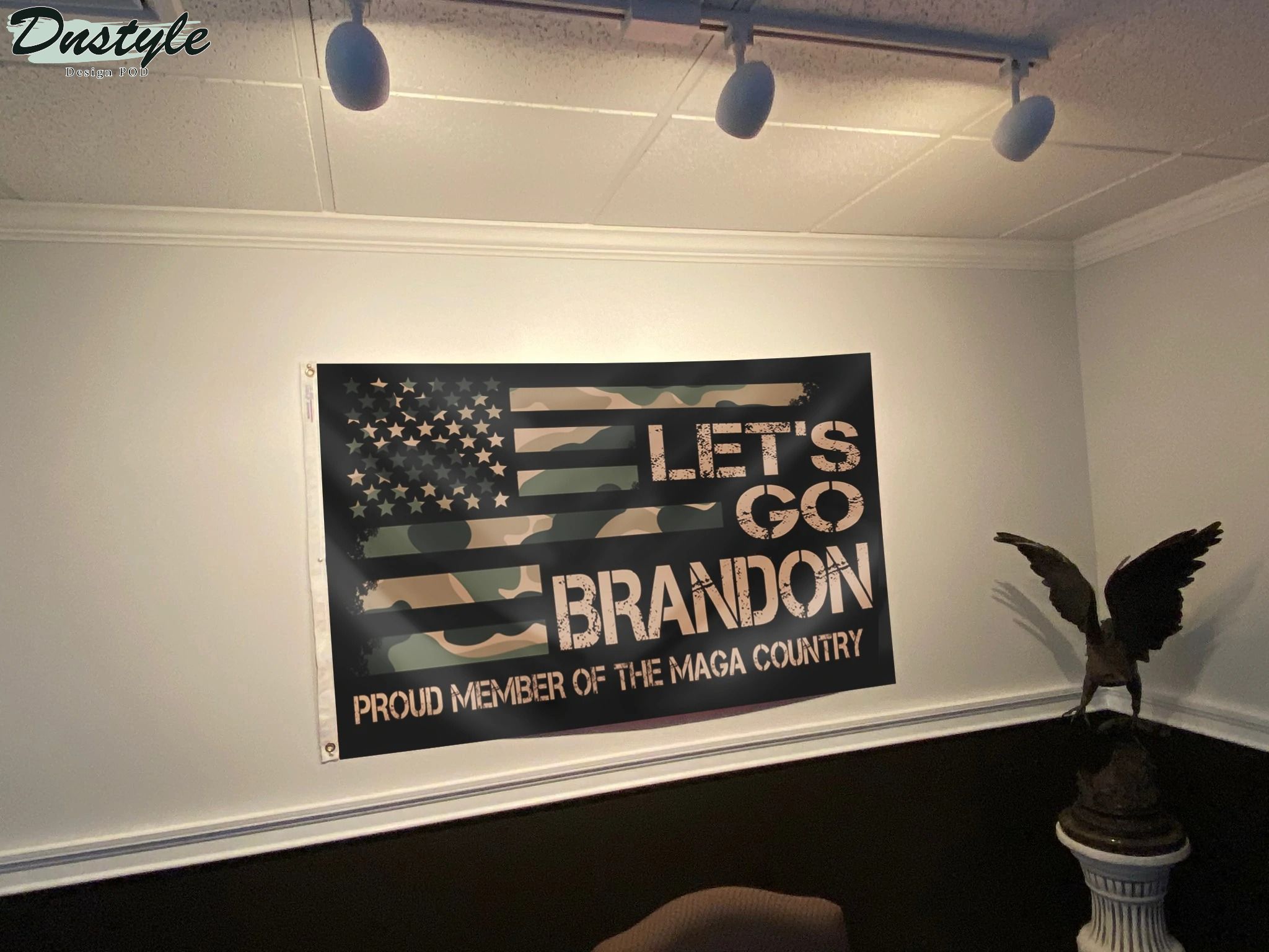 Let's go brandon proud member of the maga country flag 1