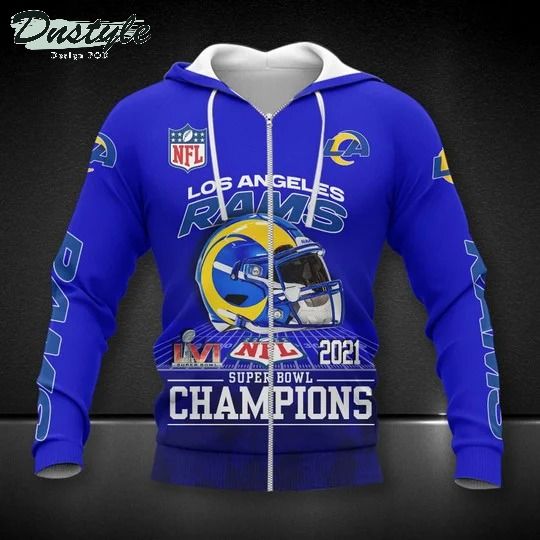 Los Angeles Rams super bowl champions 2021 3d printed zip hoodie