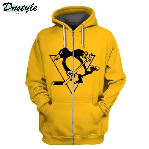 Personalized Pittsburgh Penguins yellow NHL 3D Full Printing Hoodie