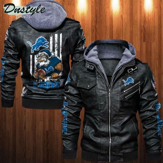 Detroit Lions NFL santa leather jacket