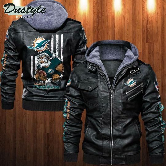 Miami Dolphins NFL santa leather jacket