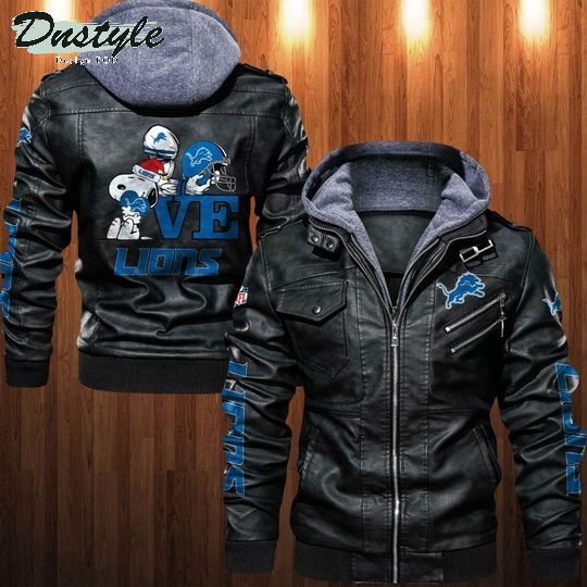 Detroit Lions NFL Snoopy leather jacket