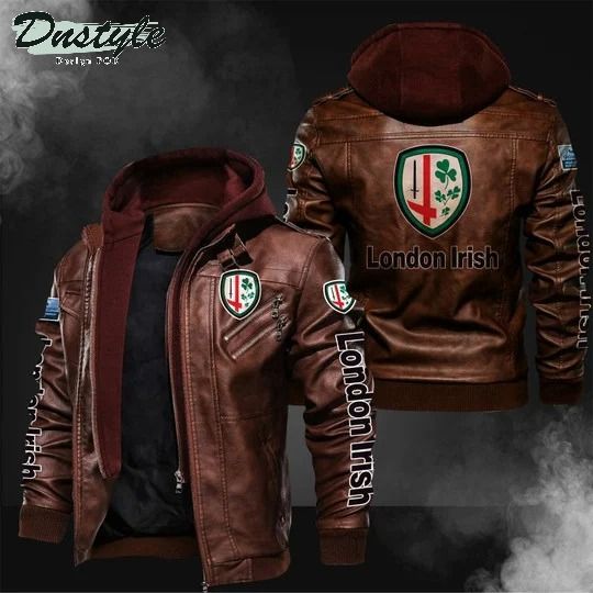 London Irish rugby leather jacket