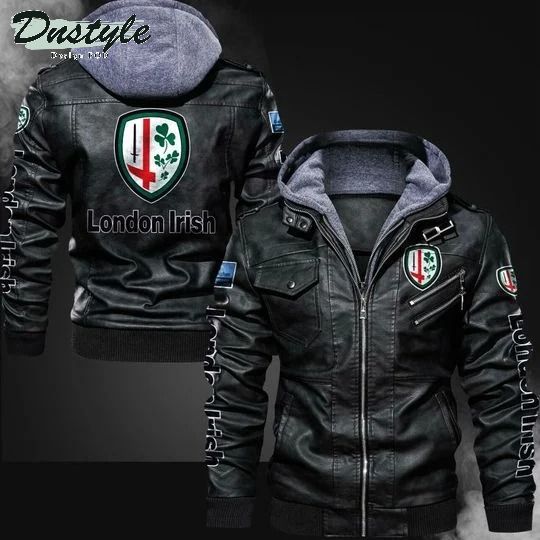 London Irish rugby leather jacket