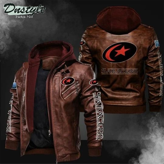 Saracens rugby leather jacket