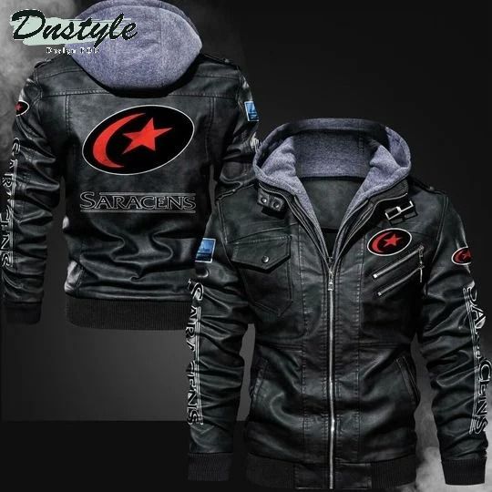 Saracens rugby leather jacket