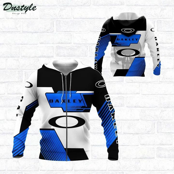 Oakley blue 3d all over printed hoodie