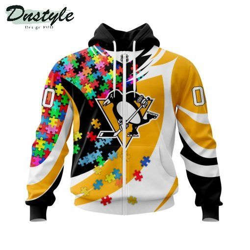 NHL Pittsburgh Penguins Autism Awareness Personalized 3d Print Hoodie