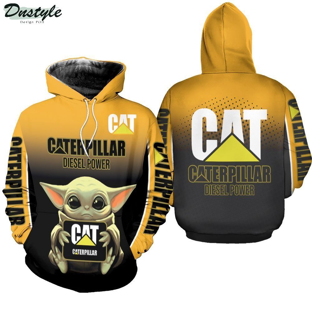 Baby Yoda Lover Baby Yoda Hugs Caterpillar Diesel Power 3D Polo