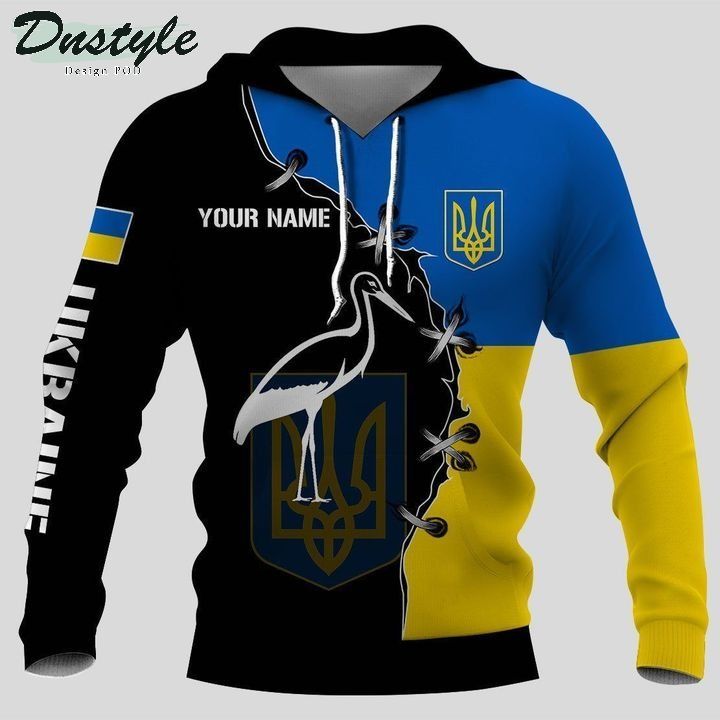 Ukraine White Storks Personalized Name 3D Hoodie