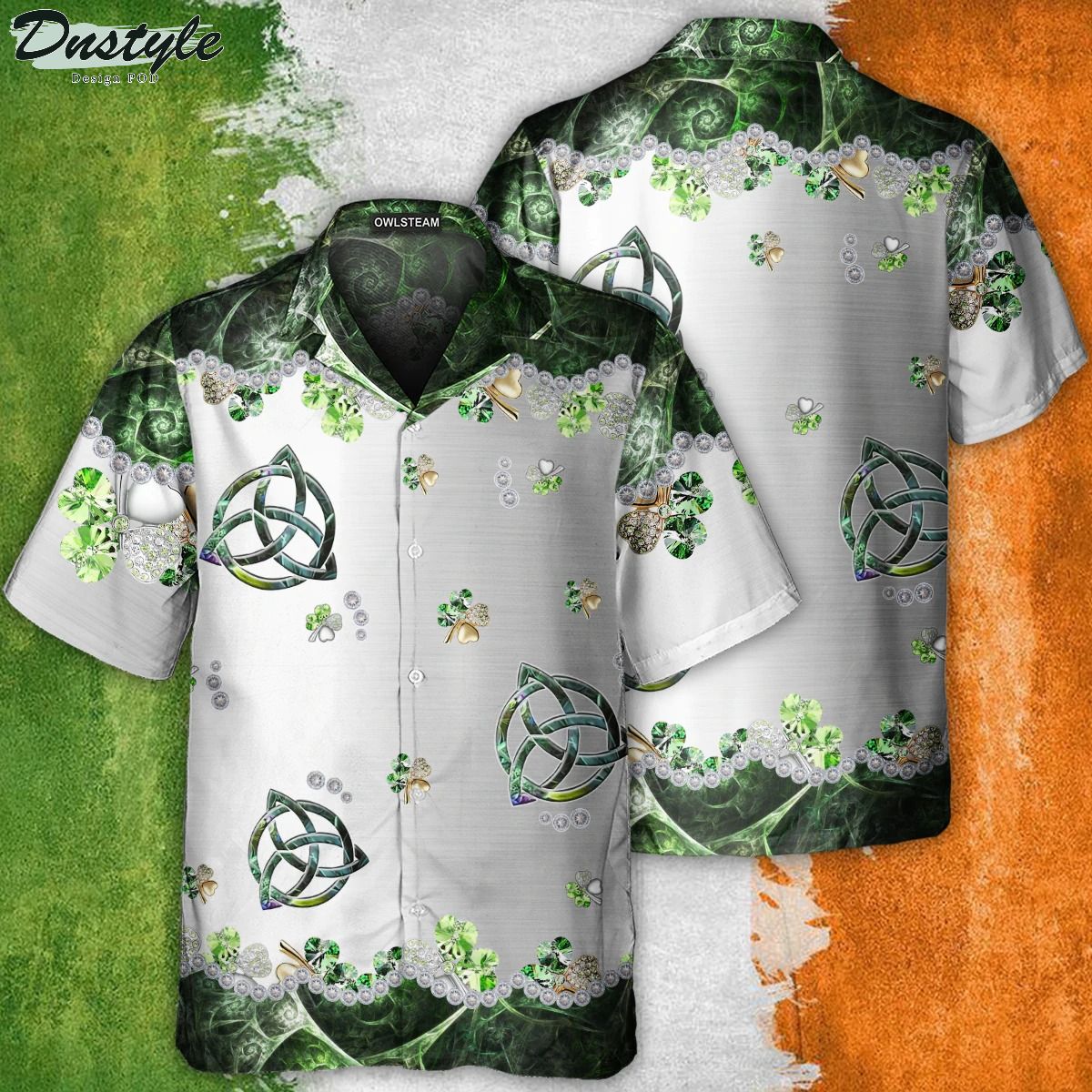Irish clover metal hawaiian shirt