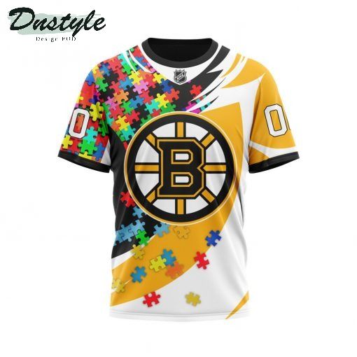 NHL Boston Bruins Autism Awareness Personalized 3d Print Hoodie