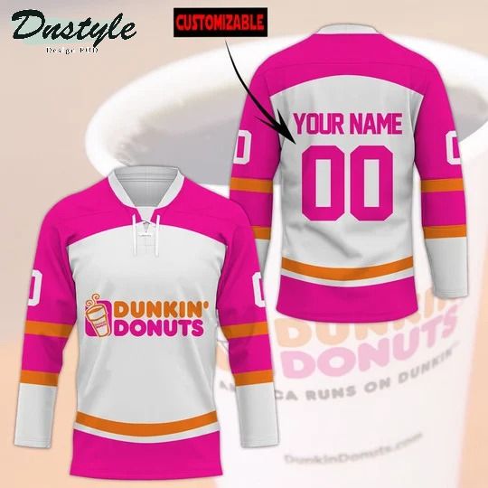 Dunkin donuts custom name and number hockey jersey