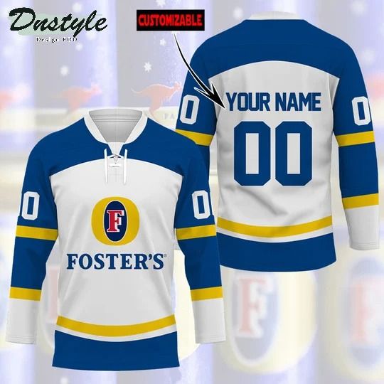 Foster's beer custom name and number hockey jersey