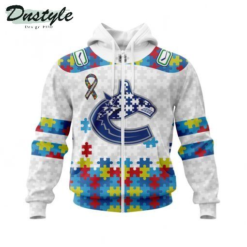 NHL Vancouver Canucks Autism Awareness Personalized 3d Print Hoodie
