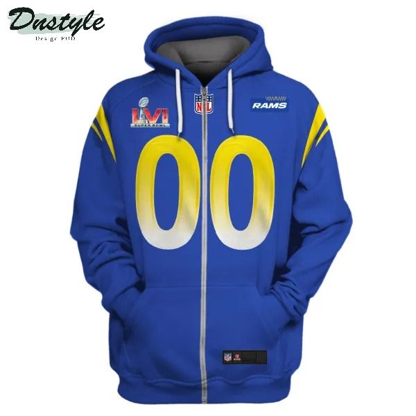 Personalized Los angeles rams NFL 3d printed blue hoodie