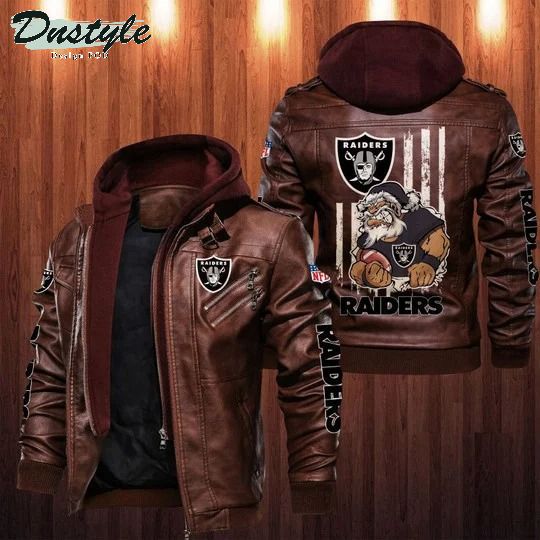 Oakland Raiders NFL santa leather jacket