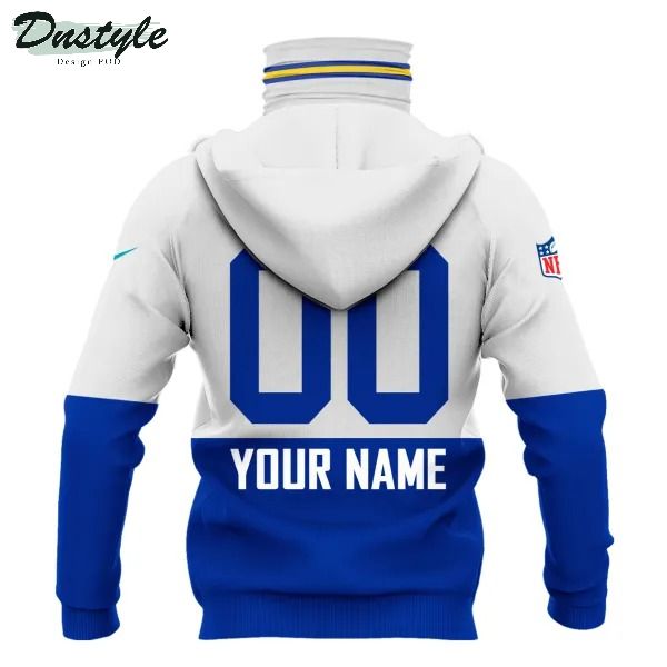 Personalized Los angeles rams NFL 3d printed white mask hoodie
