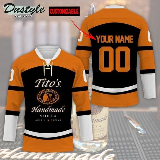 Tito's Handmade Vodka custom name and number hockey jersey