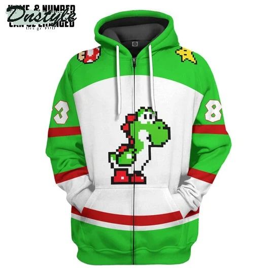 Yoshi sports custom name and number 3d hoodie