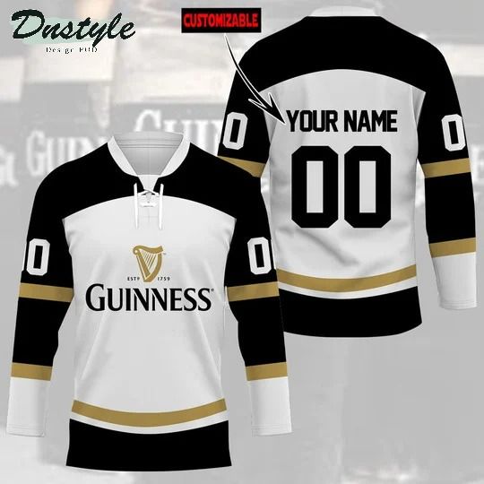 Guinness beer custom name and number hockey jersey