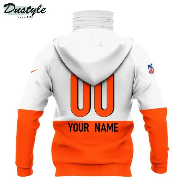 Personalized Cincinnati bengals NFL 3d orange and white mask hoodie