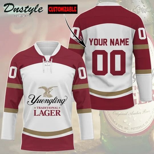 Yuengling traditional lager custom name and number hockey jersey