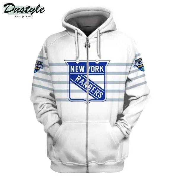 Personalized New York Rangers white NHL 3D Full Printing Hoodie