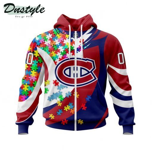 NHL Montreal Canadiens Autism Awareness Personalized 3d Print Hoodie