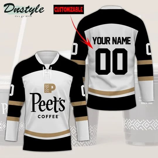 Peets coffee custom name and number hockey jersey