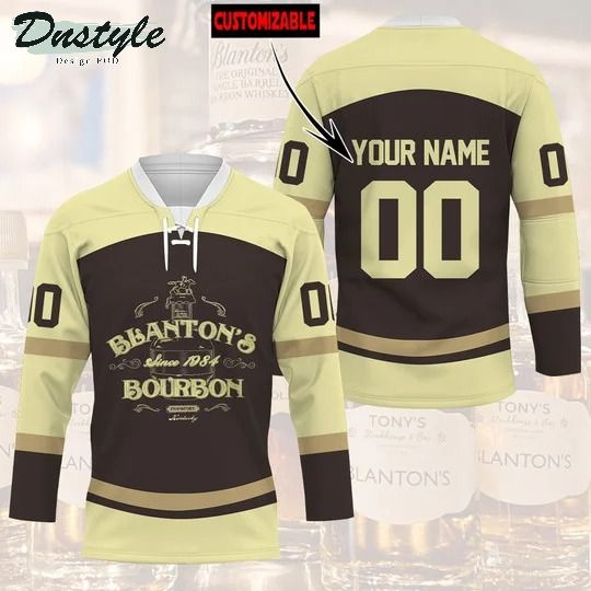 Blanton's bourbon custom name and number hockey jersey