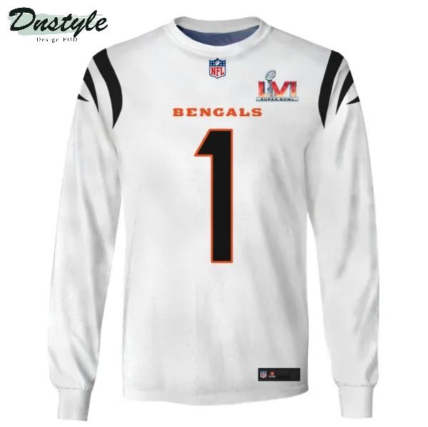 Cincinnati bengals NFL chase number 1 3d all over printed white hoodie