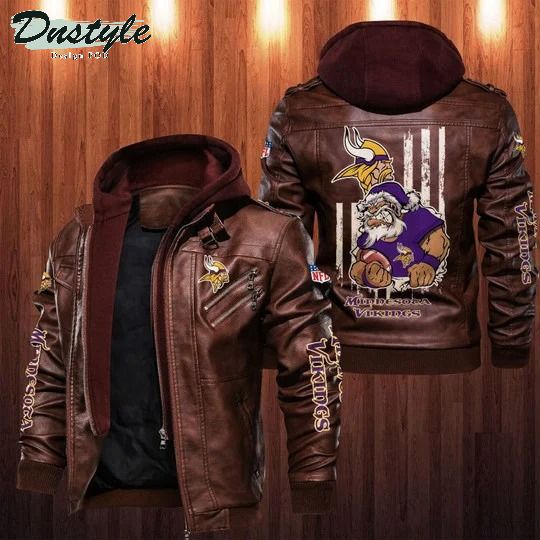Minnesota Vikings NFL santa leather jacket