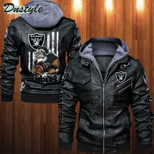 Oakland Raiders NFL santa leather jacket