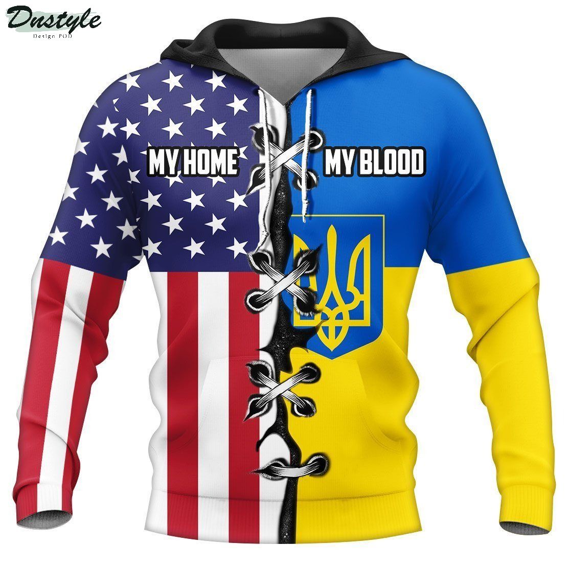 American My Home Ukraine My Blood 3D Full Printing Hoodie