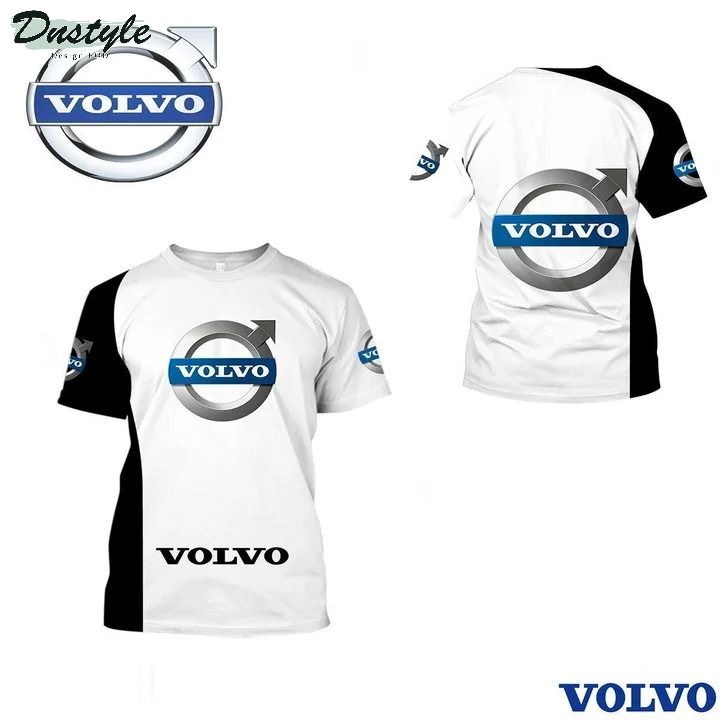 Volvo white 3d all over printed hoodie