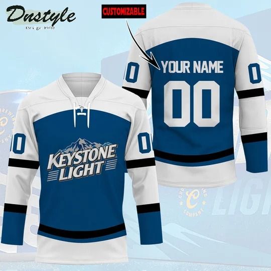 Keystone light custom name and number hockey jersey
