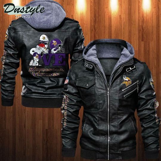 Minnesota Vikings NFL Snoopy leather jacket