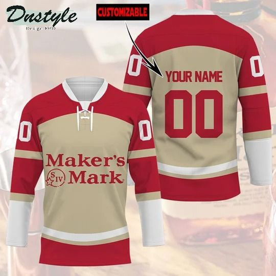 Maker's mark whiskey custom name and number hockey jersey